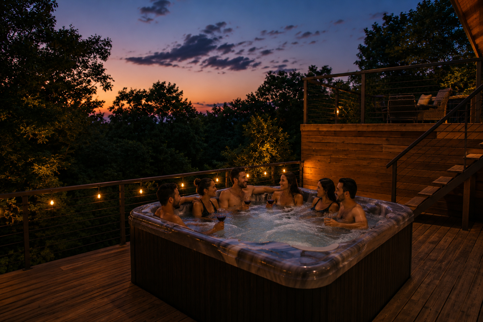 Hot tub area