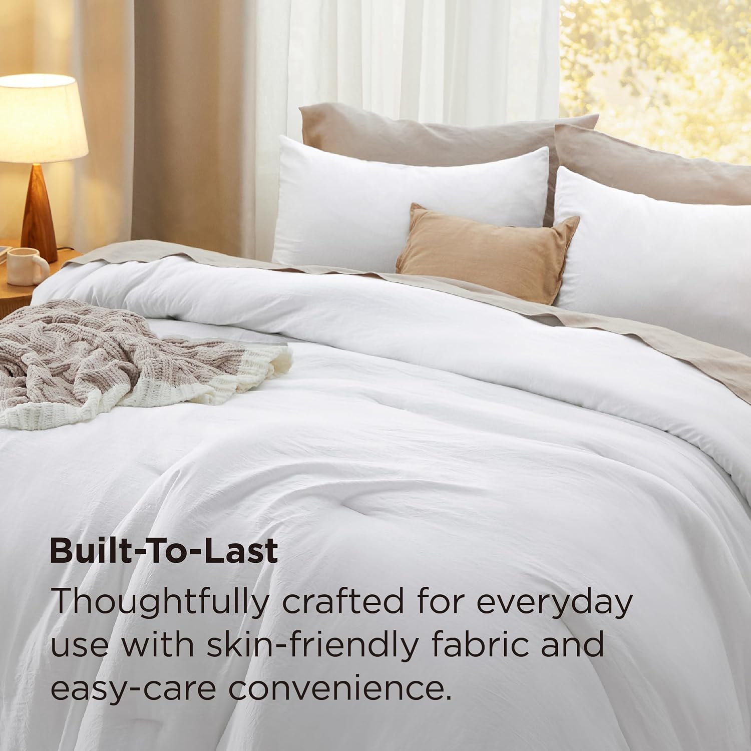Warm yet lightweight GentleSoft bedding is provided on all beds.