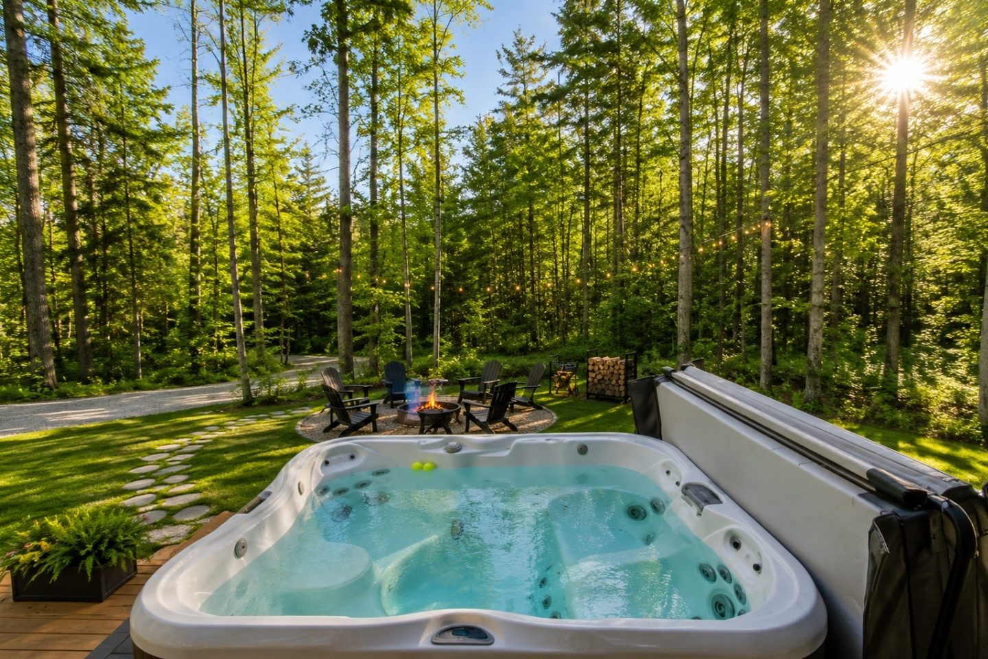 Hot tub on the deck