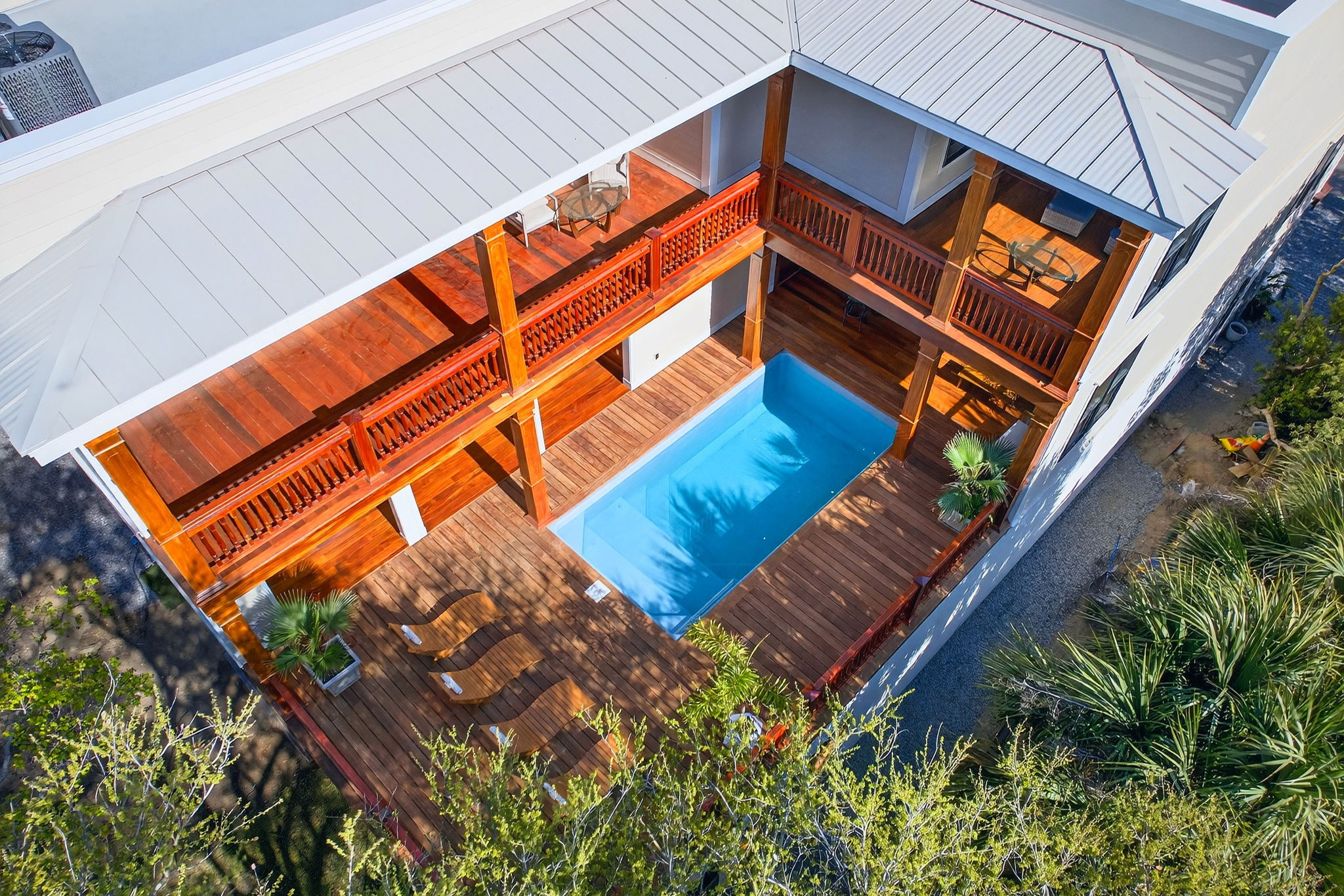 Aerial view of pool | Rosewood Retreat | 2605 Palm Blvd, Isle of Palms, SC | IOP Escapes