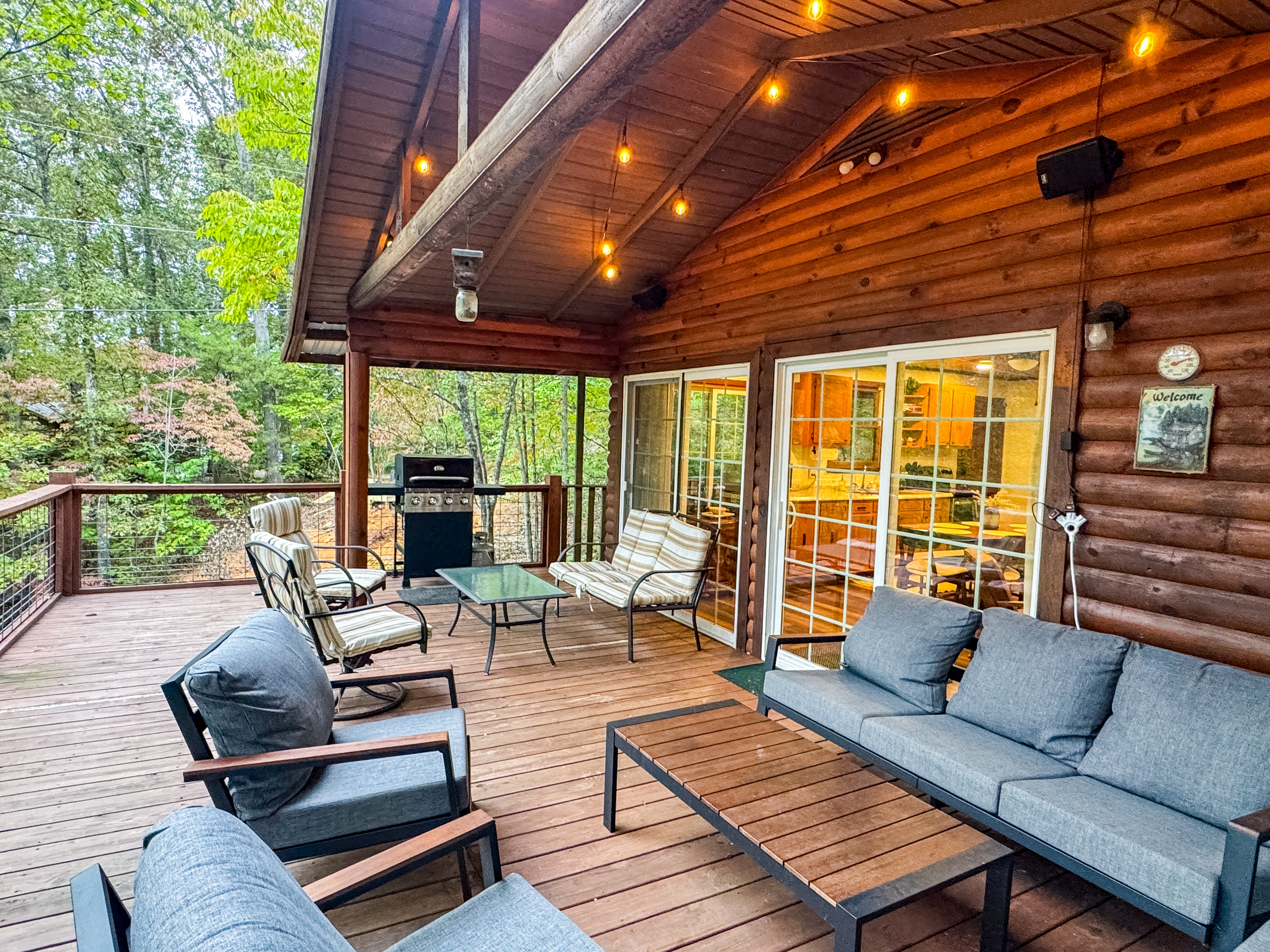 comfy mountain relaxation outside on the covered deck