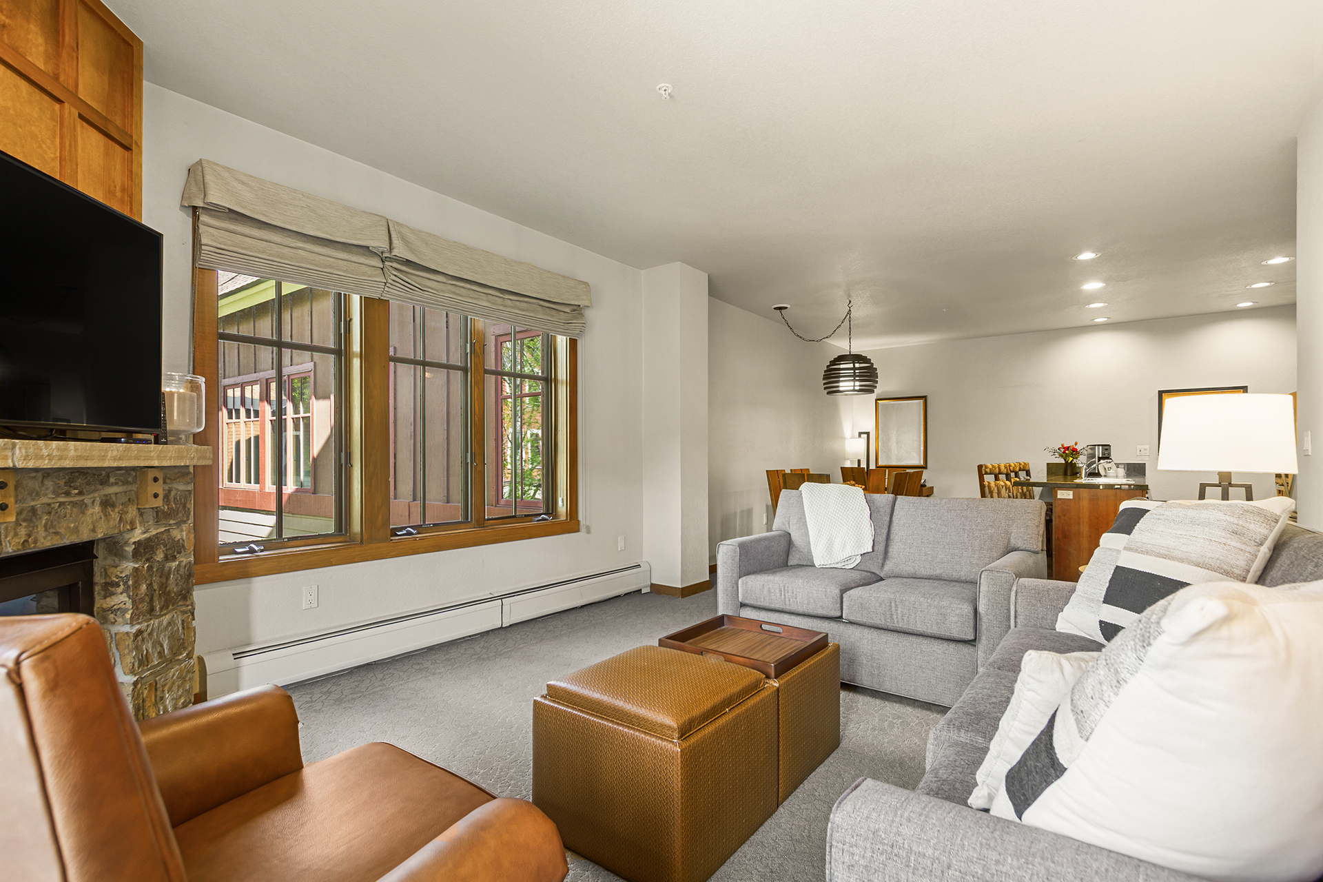 Living room with queen sleeper sofa