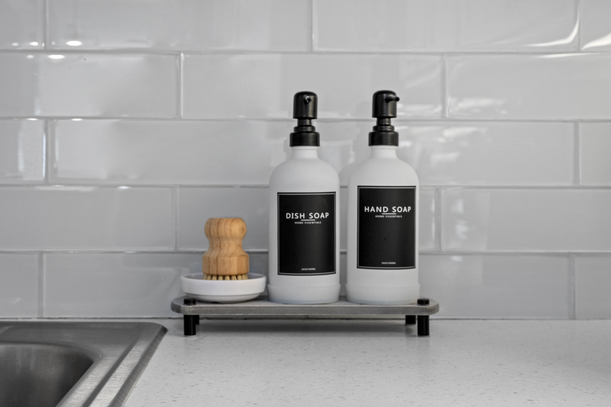 Guest-ready with sleek countertop essentials that blend style and convenience for a seamless stay.