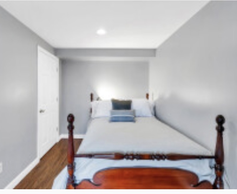 Mirror Images of the basement bedrooms (2 bedrooms, each with a double bed)