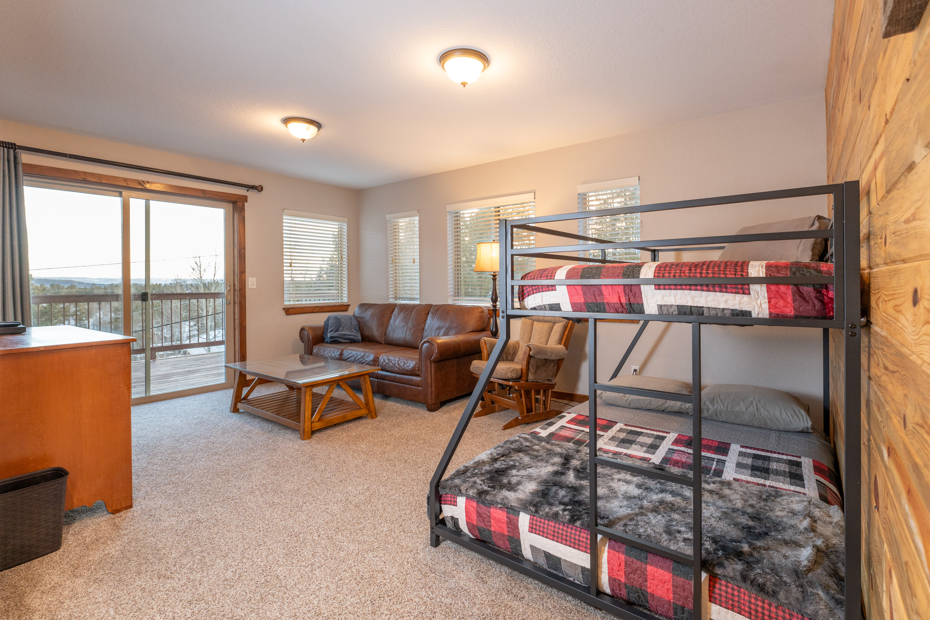 Upper Level with Twin over Full Bunk Bed with access to top deck.