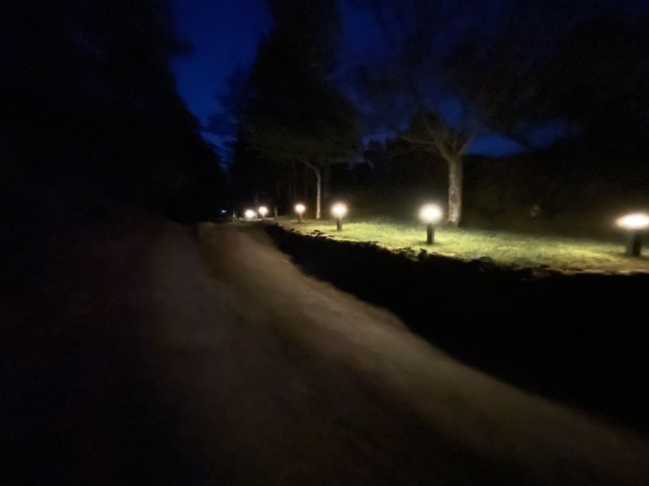 Path To Entrance Lit At Night