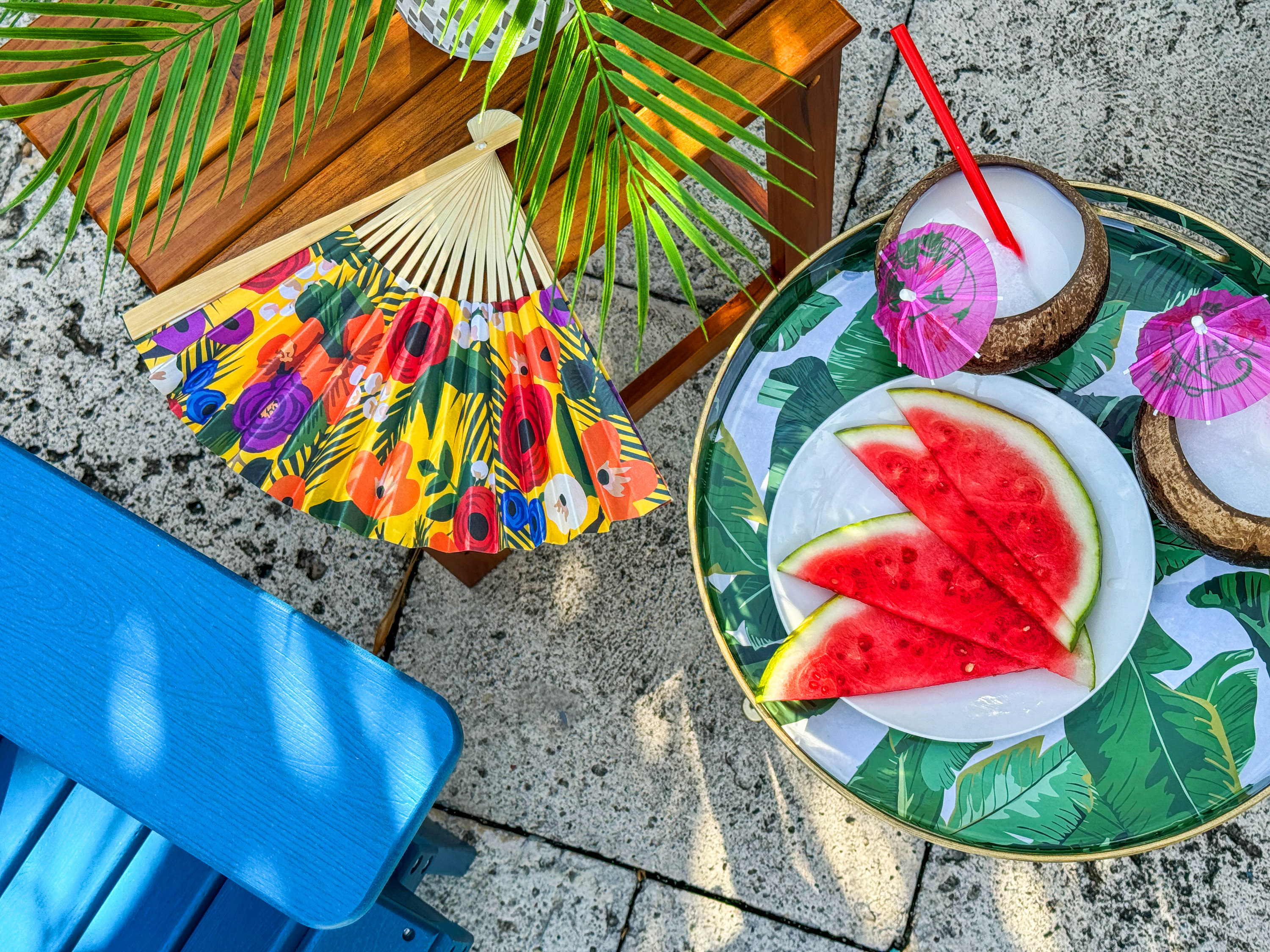 ...with tables for drinks and snacks.