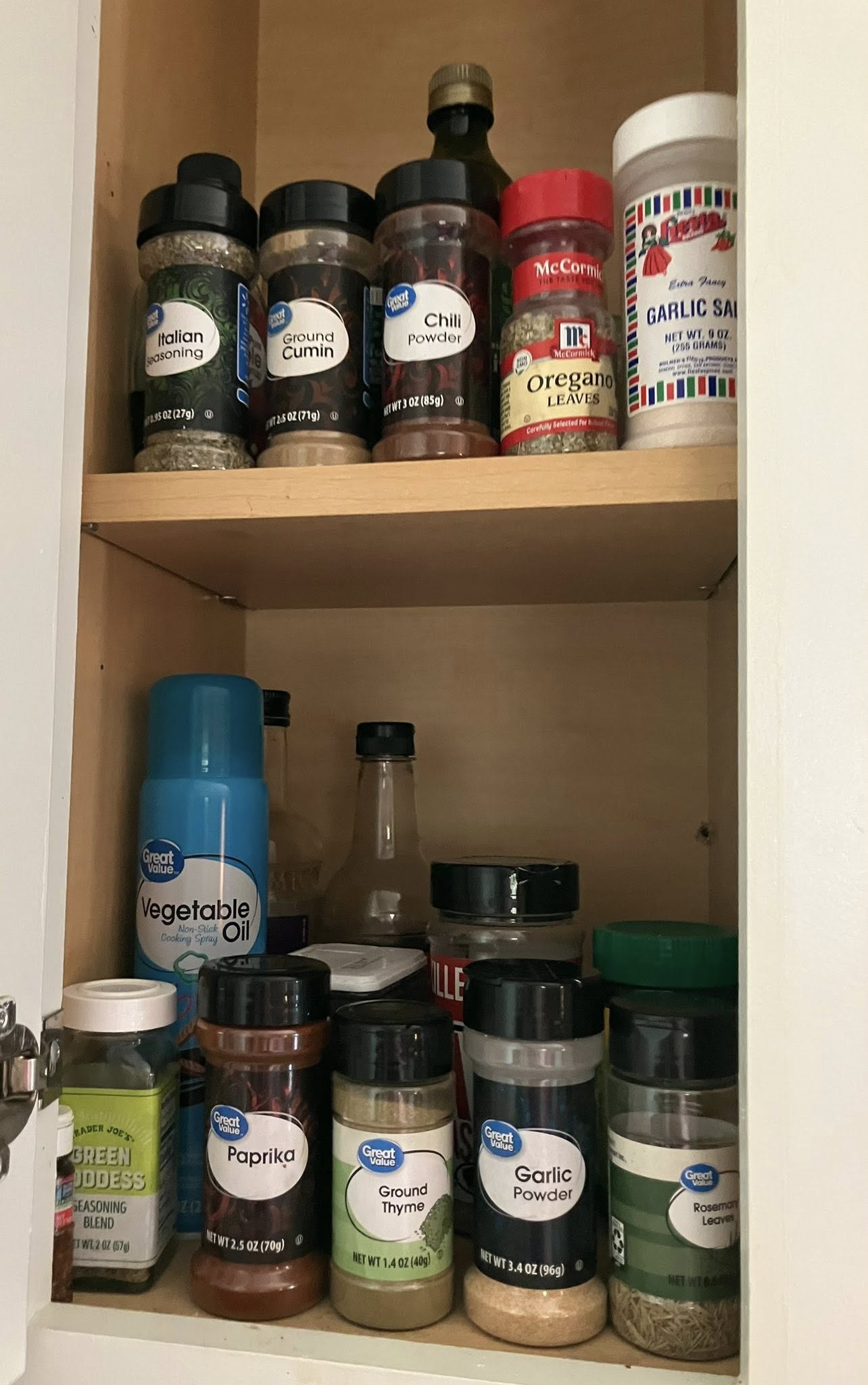 The spice cabinet is well-stocked!