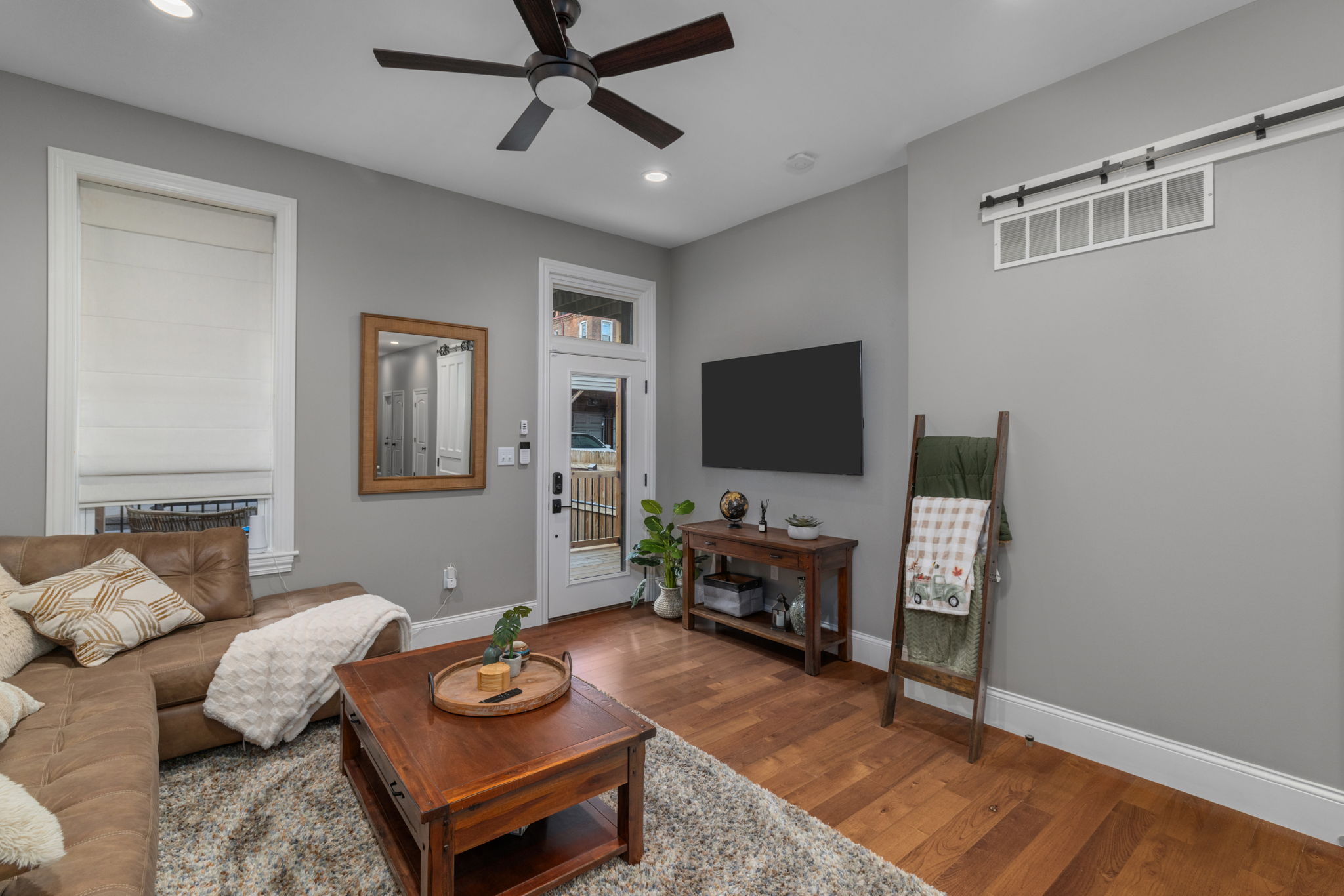 Relax and unwind in the family room which is equipped with a 55" Smart TV.