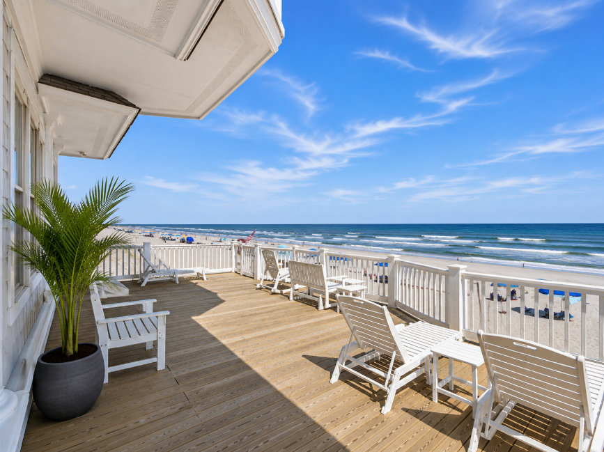 Lounge, unwind, and enjoy endless ocean views from your spacious outdoor escape located off of the main living space.