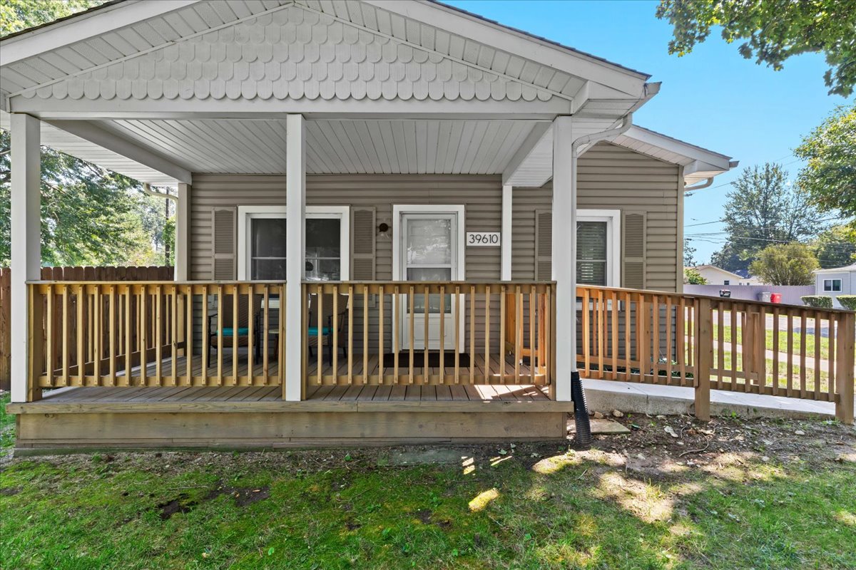 Welcoming front porch perfect for morning coffee