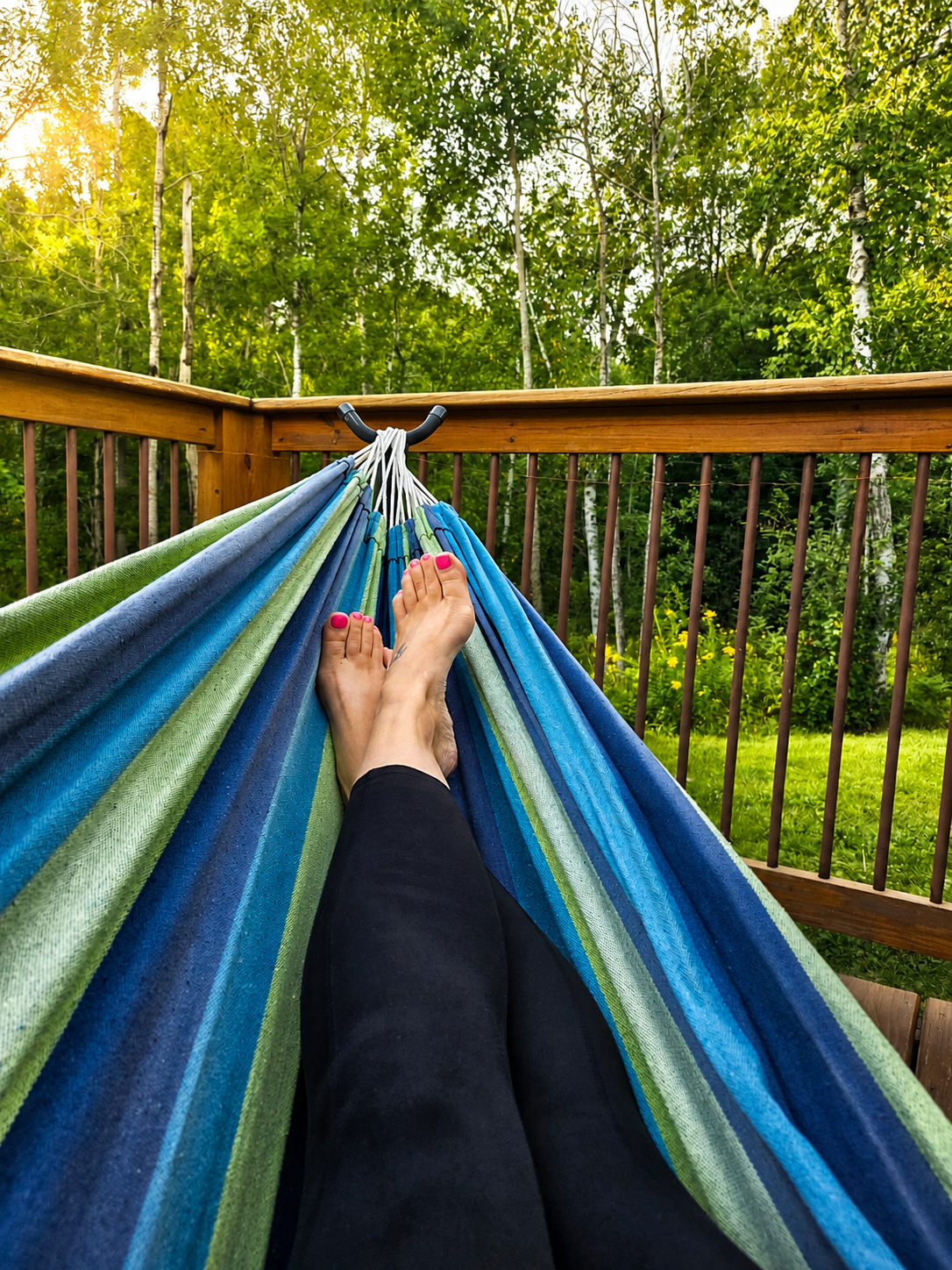 Hammock on deck.  Near pool