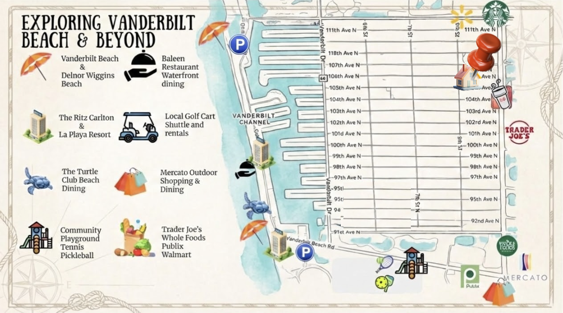 Naples Park Neighborhood with access to Vanderbilt Beach & Delnor Wiggins Beach