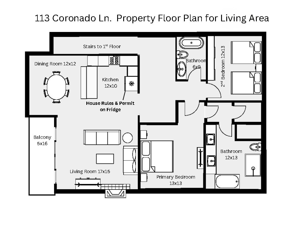 Here is the floor plan to help you see how all the rooms connect