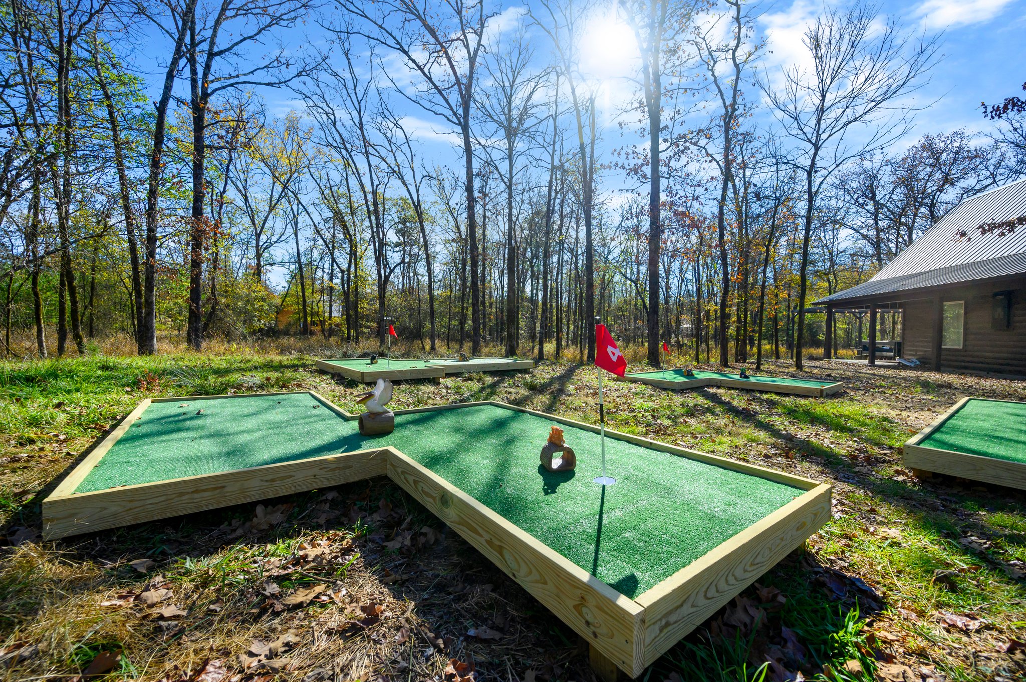 Enjoy a round of fun at our mini golf course—perfect for some friendly competition and outdoor relaxation!