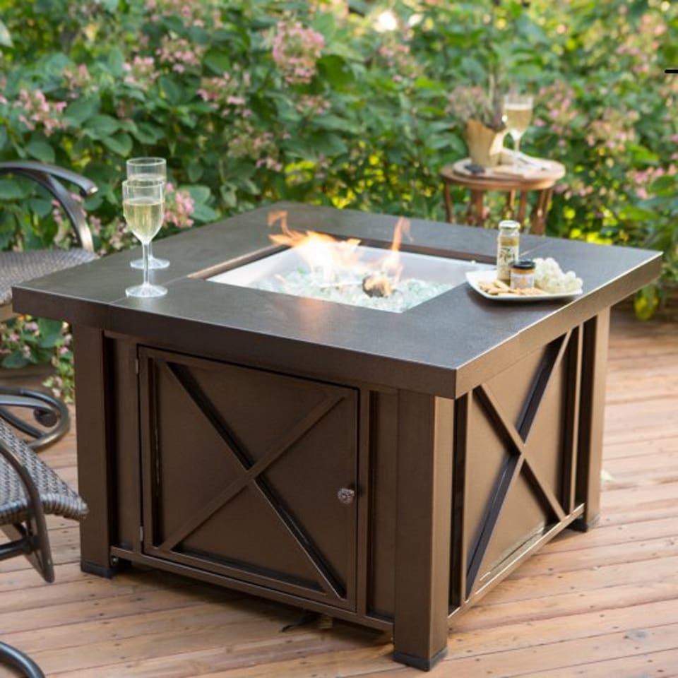 Fire pit on deck.
