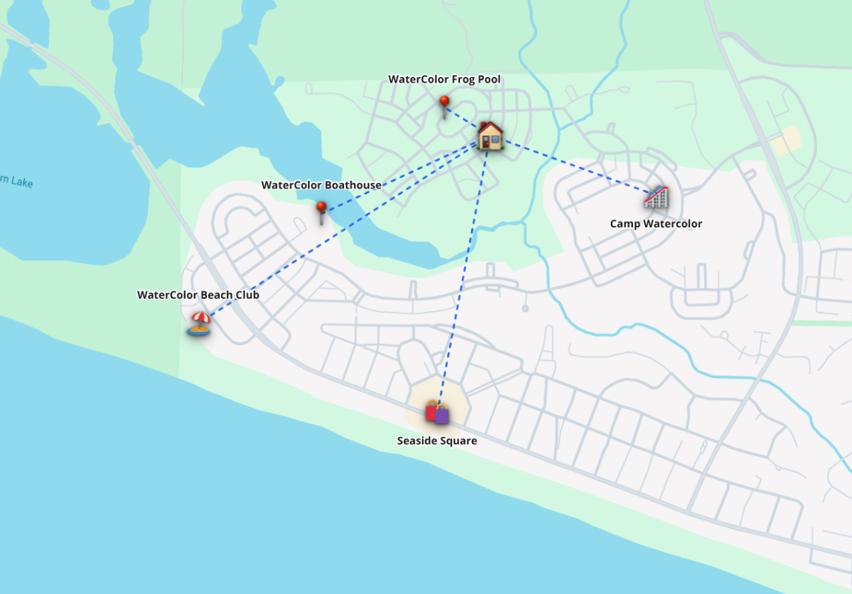 Centrally located to all the Watercolor amenities