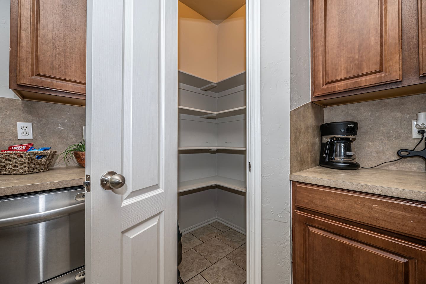 Spacious walk-in pantry
