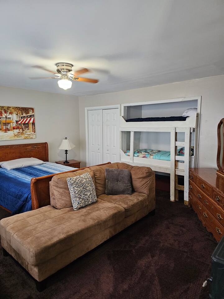 Queen Size bed and bunk Bed