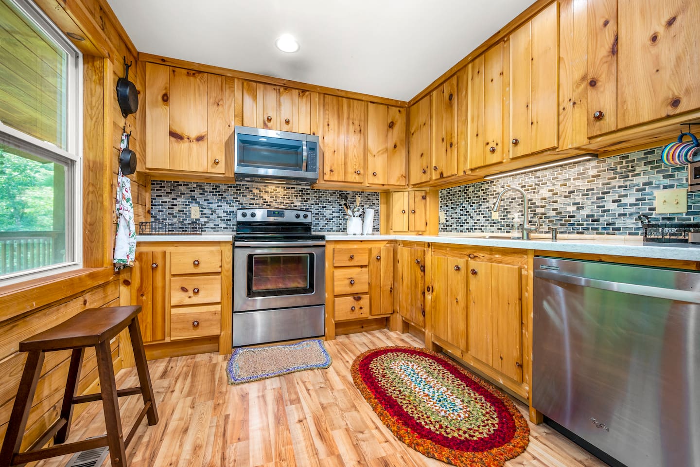 Kitchen area of the cabin - fully stocked