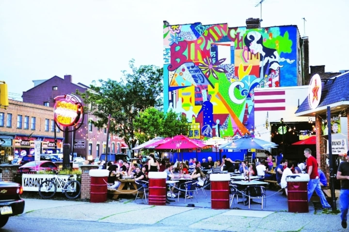 1.5 miles approximately per Google maps.  Do a Google search for more details and exact directions.