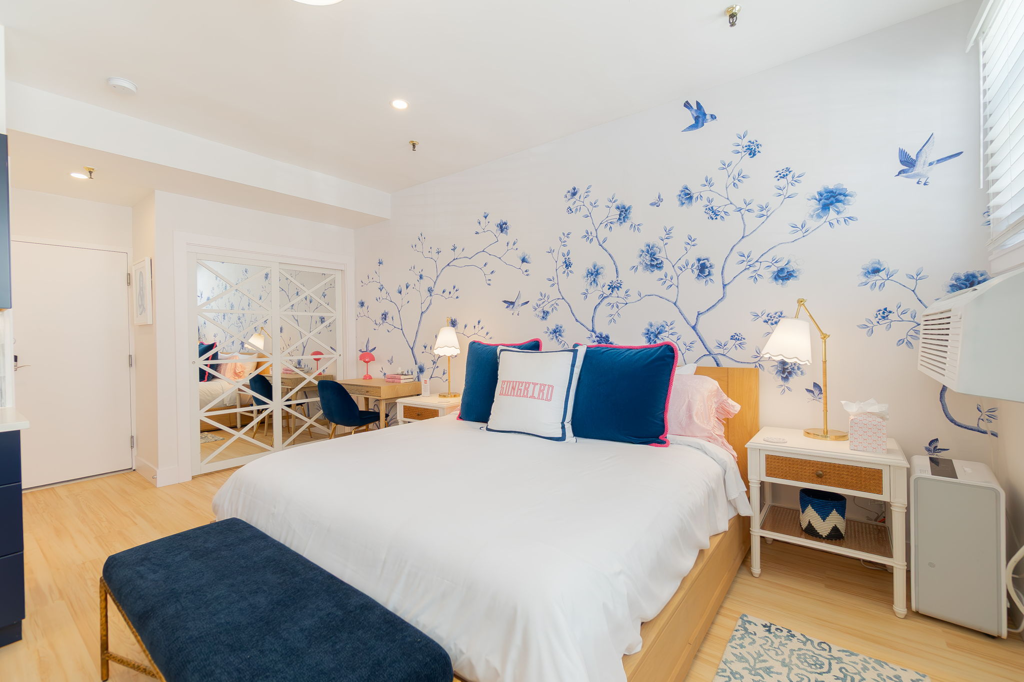 Inspired by Phillip Jeffries "Eternal Spring" mural with songbirds flying.  Sweet dreams!
