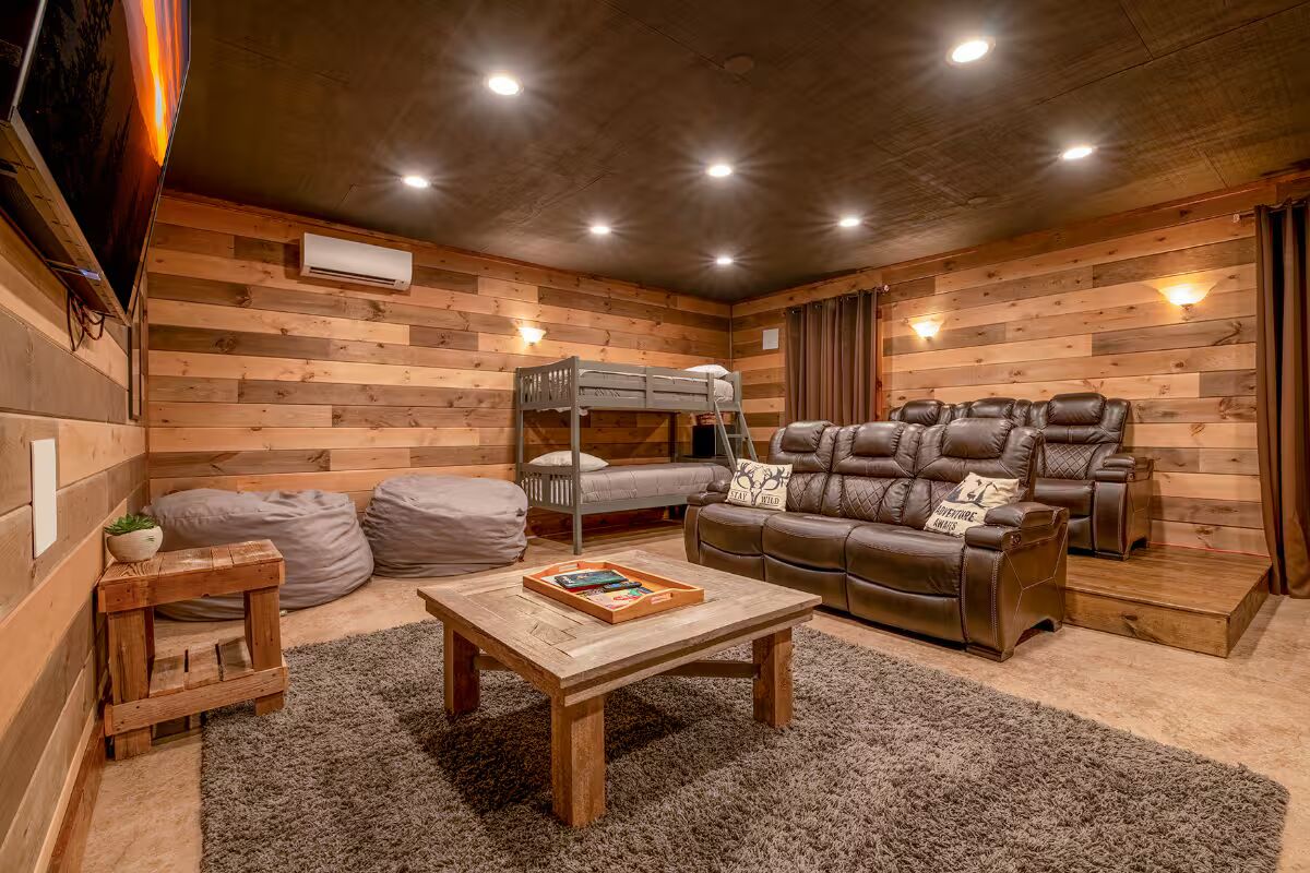 Recliners + giant loungers for movie nights