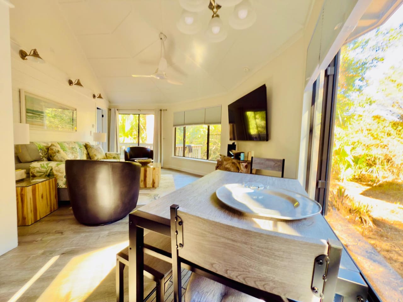 Dining table by the windows