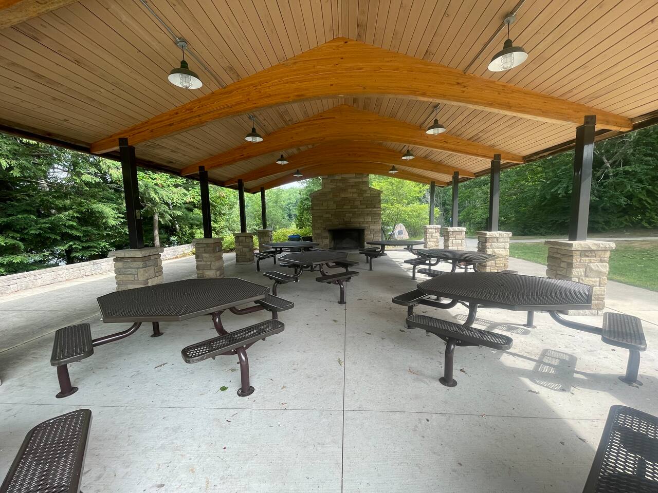 Twin Lakes pavilion: 1/4 mile walk on our walking path