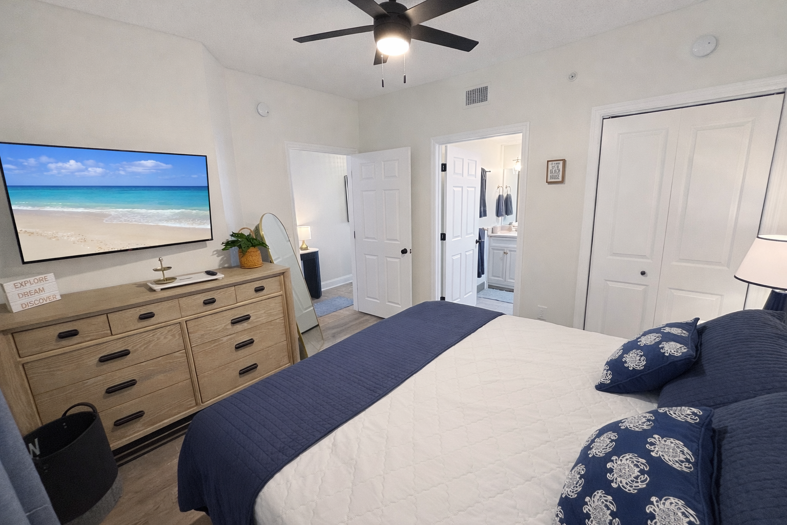 Master bedroom with ensuite bathroom