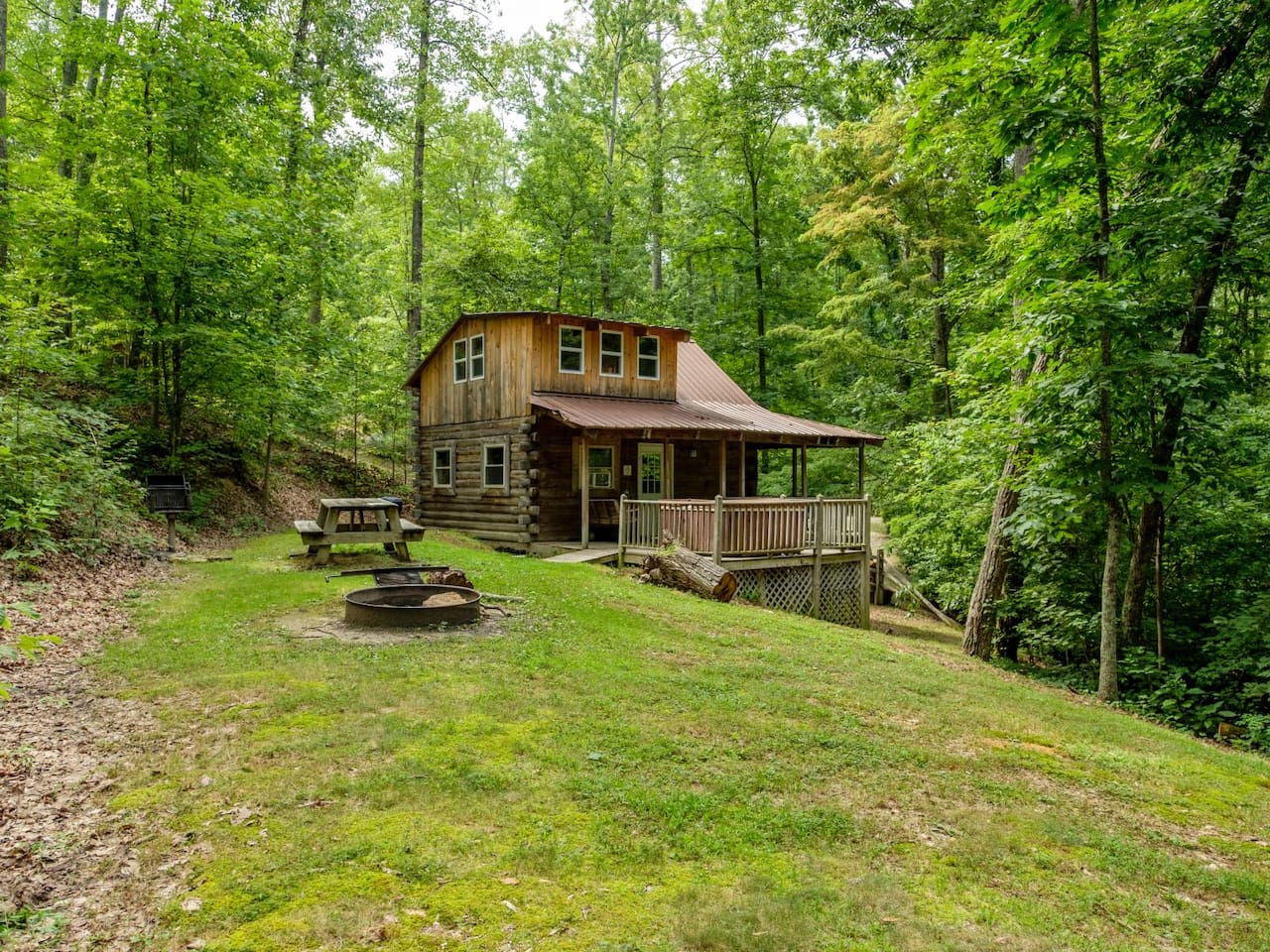 Back yard with firepit