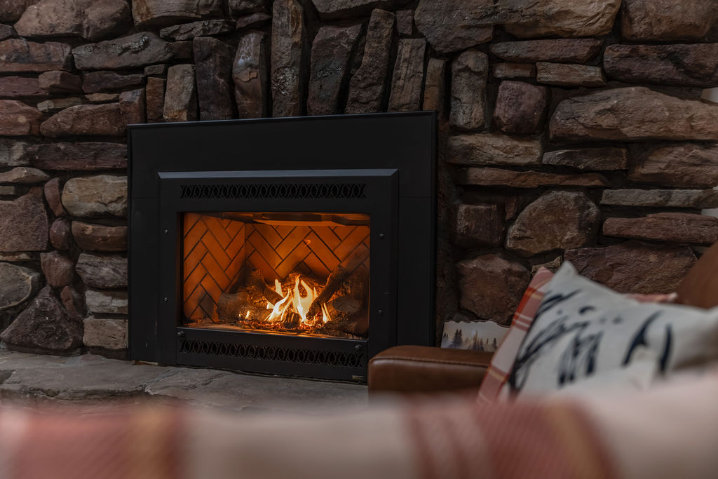 Cozy up by the indoor fireplace after a day in the mountains. Warm, inviting, and made for slow, relaxed evenings.