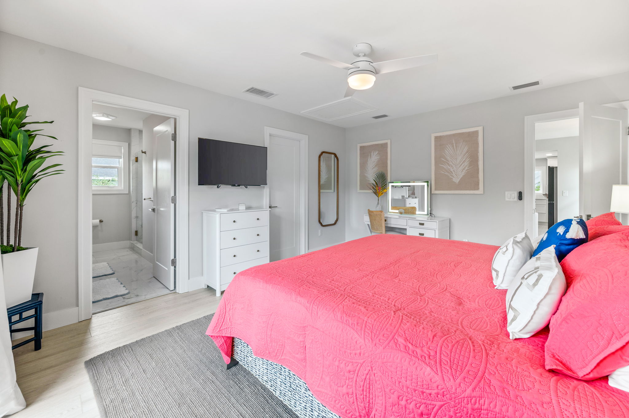 Another view into the gorgeous, upstairs master retreat.