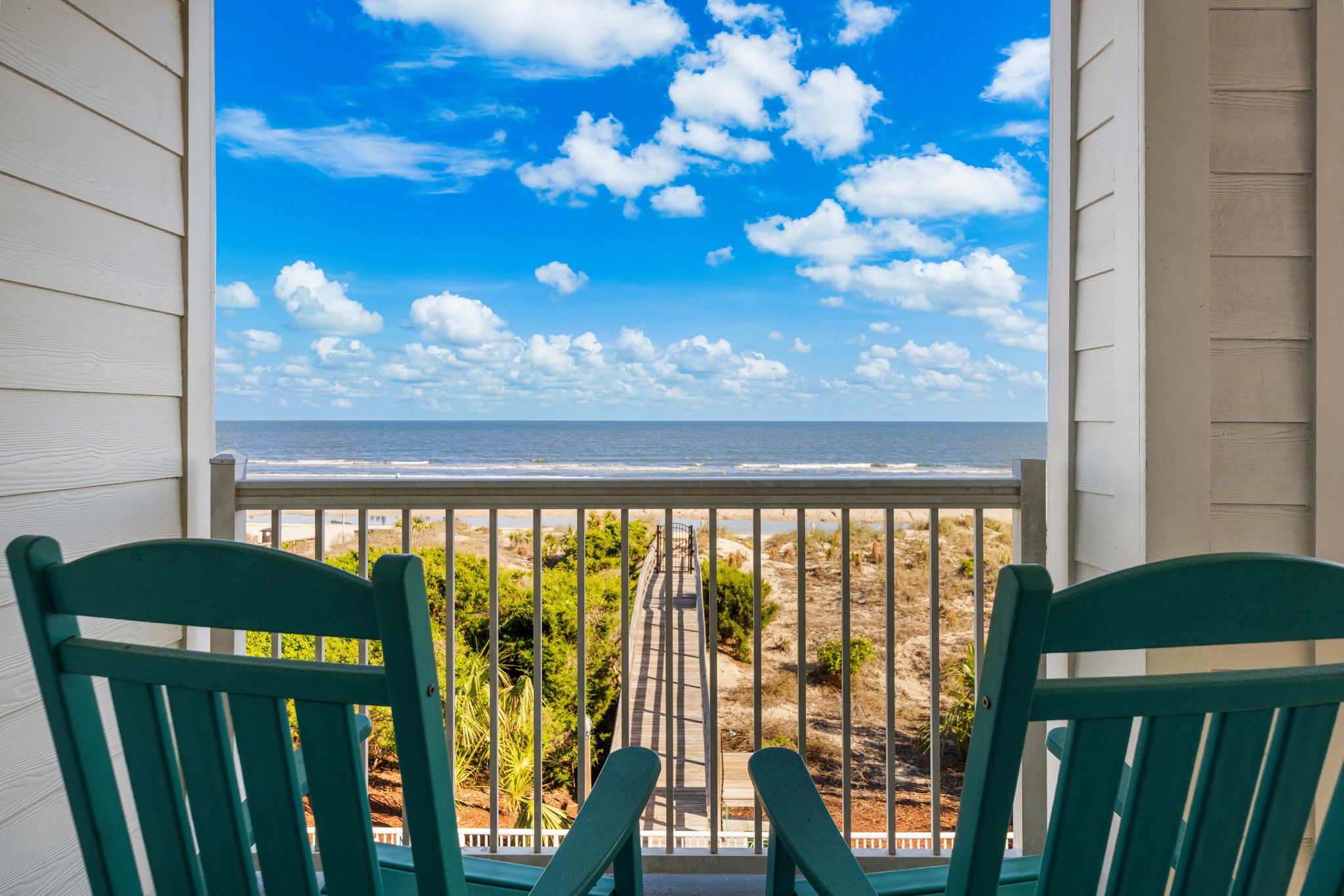 Beachfront porch | Beach Breeze | Oceanview 202 | 1116 Ocean Blvd, Isle of Palms, SC | IOP Escapes