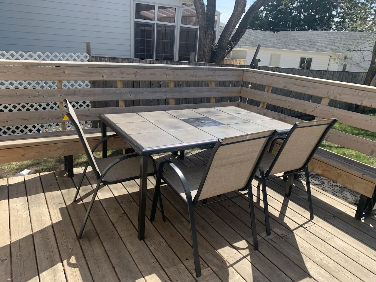 Enjoy the sun soaked deck off located through the patio doors from the kitchen - dining room area. 