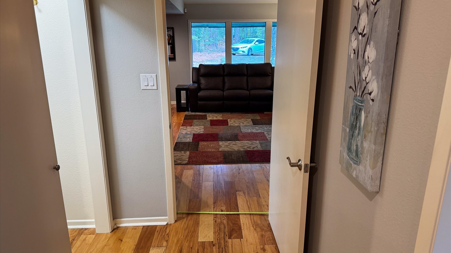 King 1 looking from bedroom to Living Room.