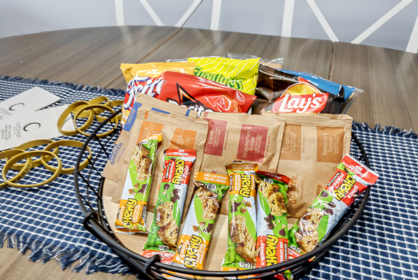 Enjoy a snack when you arrive. Parking passes and pool bands provided. 