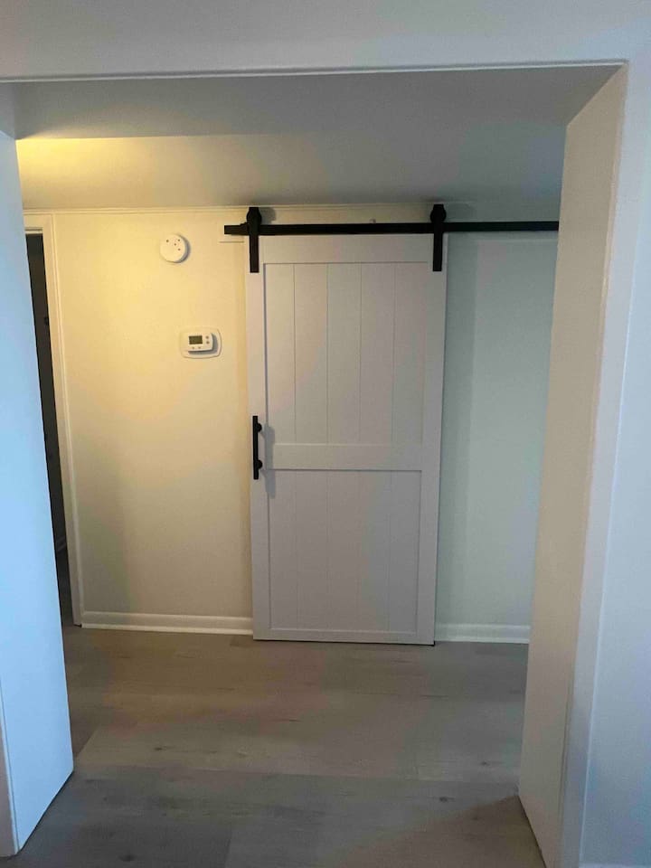 Barn door closet for additional storage