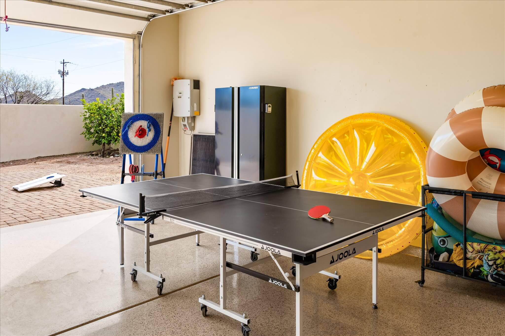 Garage Game Room - Ping Pong Entertainment for All Ages (and Pool Floats)