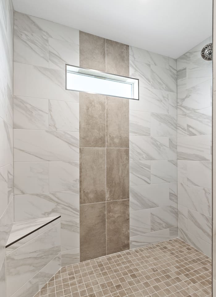 Large walk-in shower in Master Bathroom