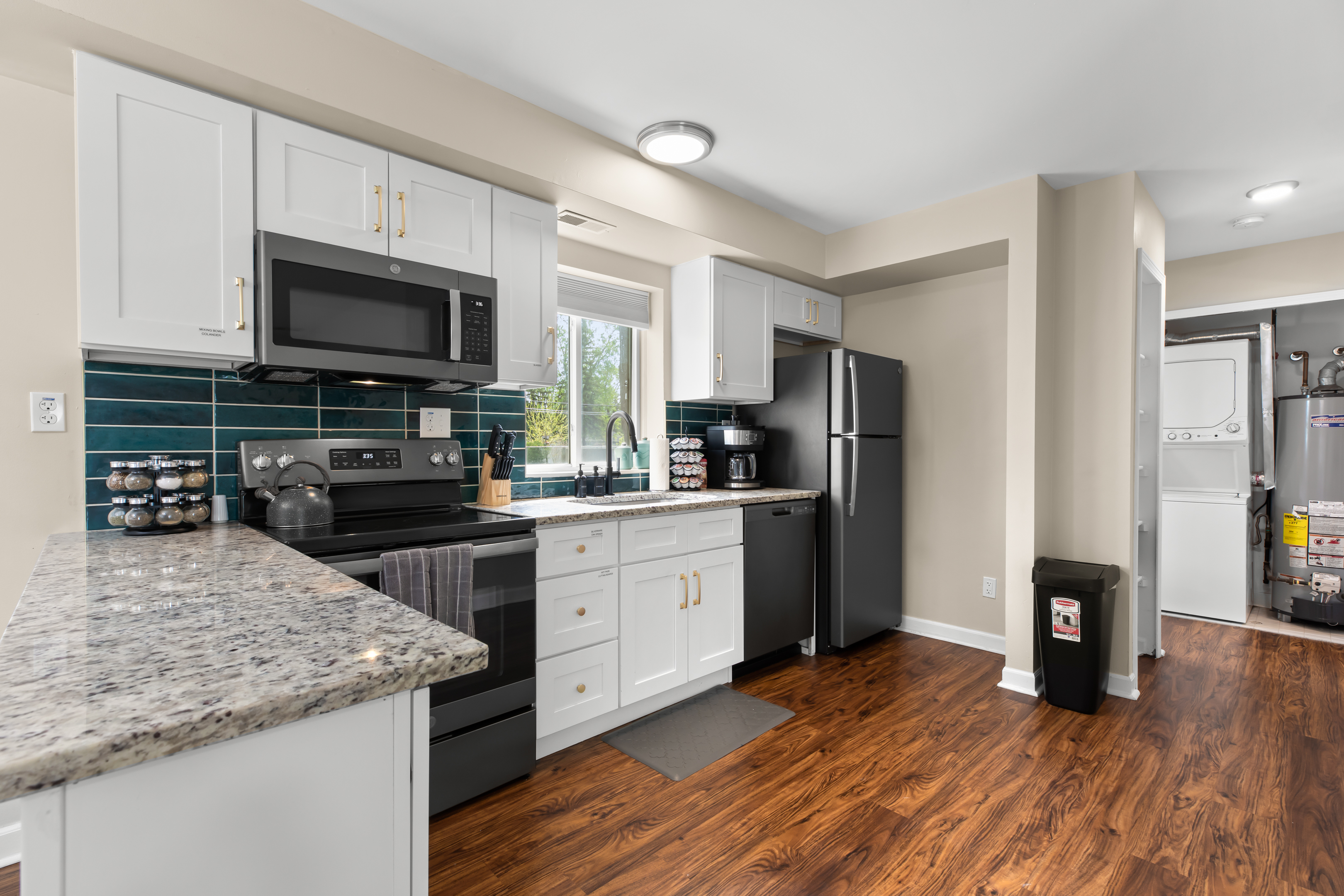 Kitchen with complete utensils
