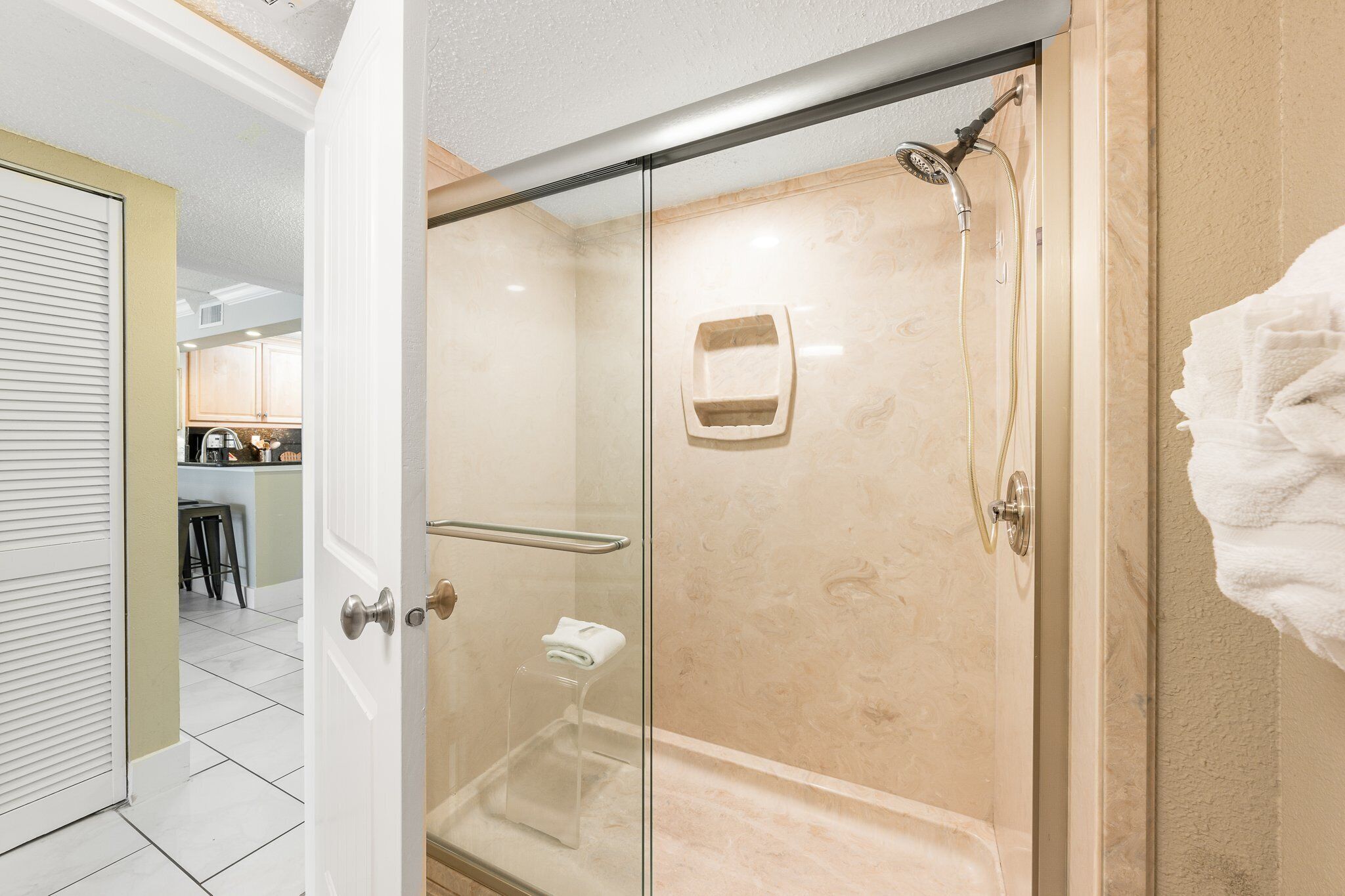 Guest bathroom walk-in shower