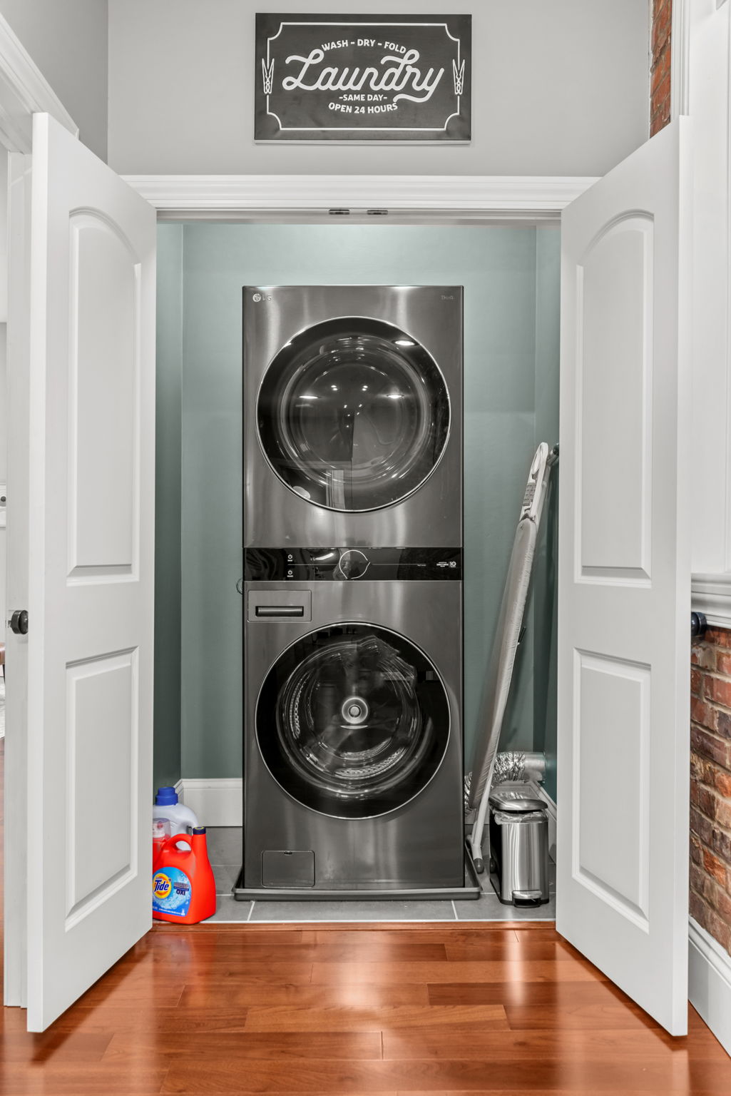 Laundry access available on 2nd floor.  Ironing board, Iron, and detergent provided for your use.