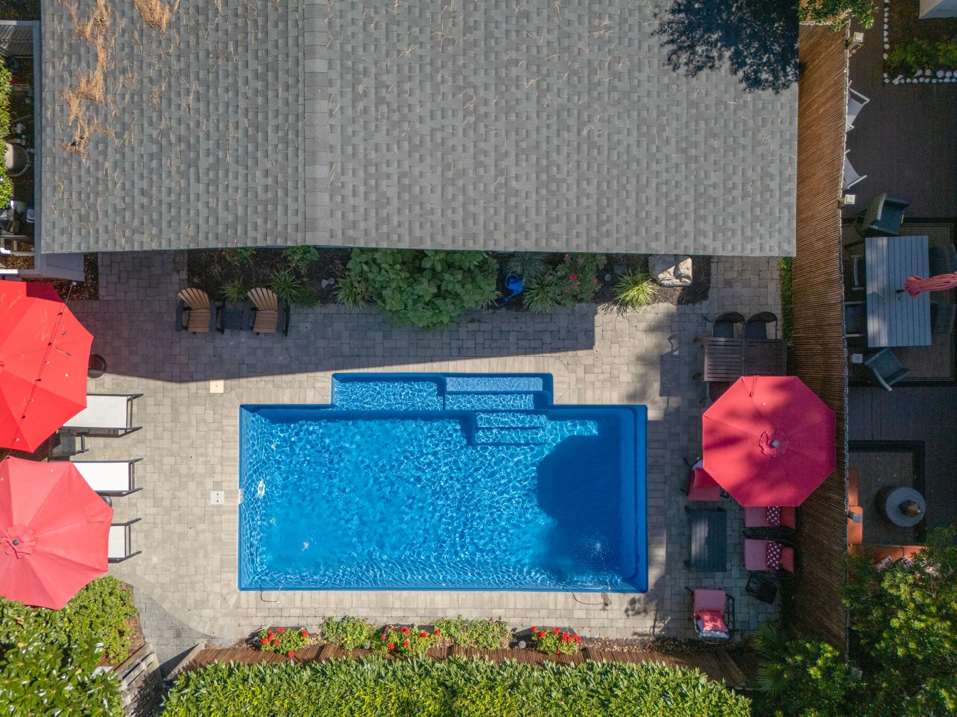 Private, salt water heated pool