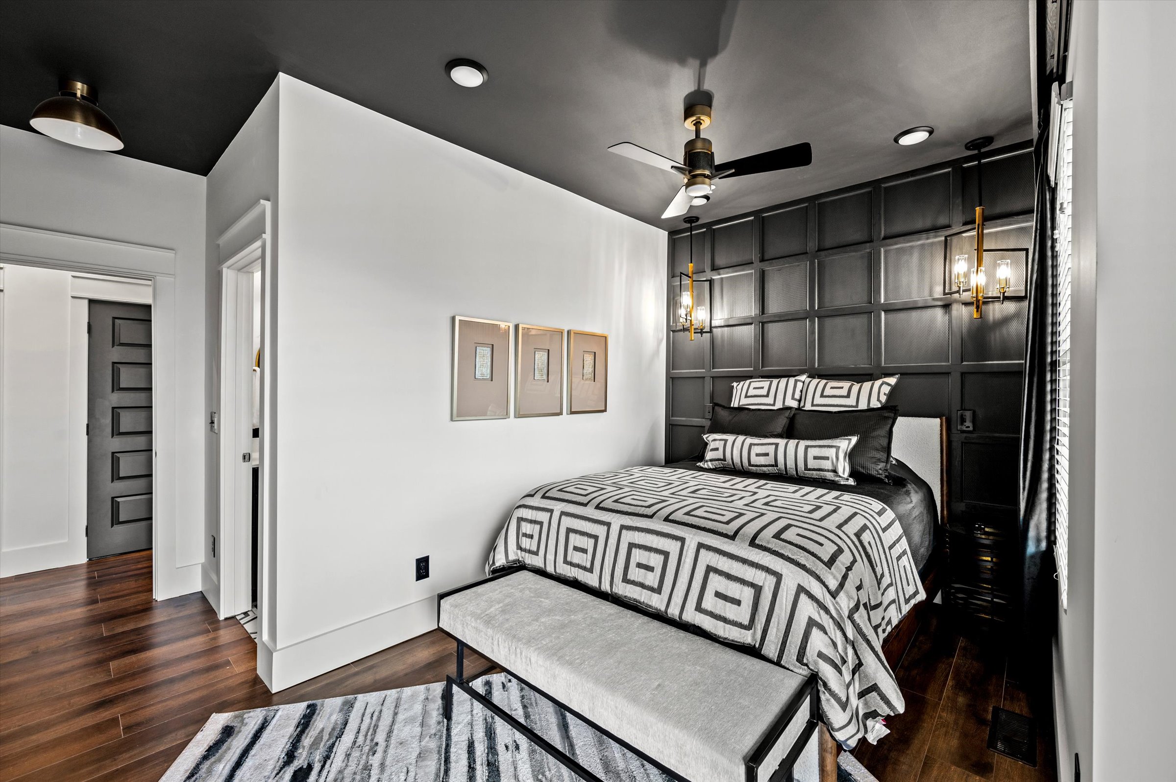 Experience ultimate relaxation in our Queen-sized bed, where luxury and comfort are seamlessly combined for a restful night's stay.