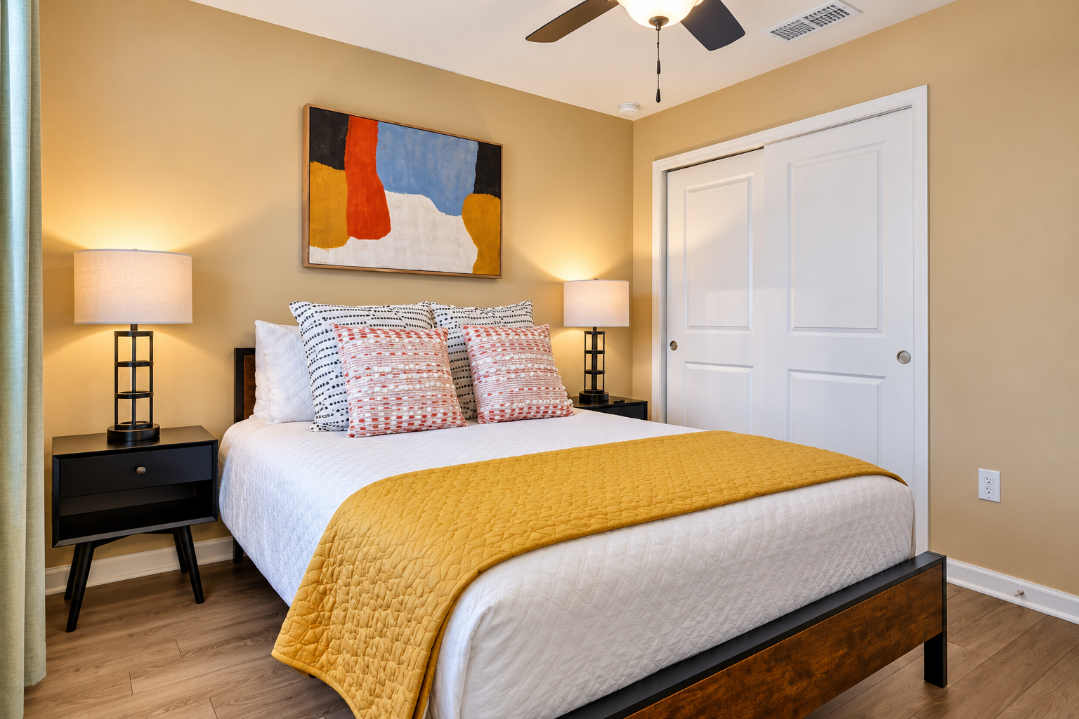 All of our bedrooms have closets to store your personal belongings.