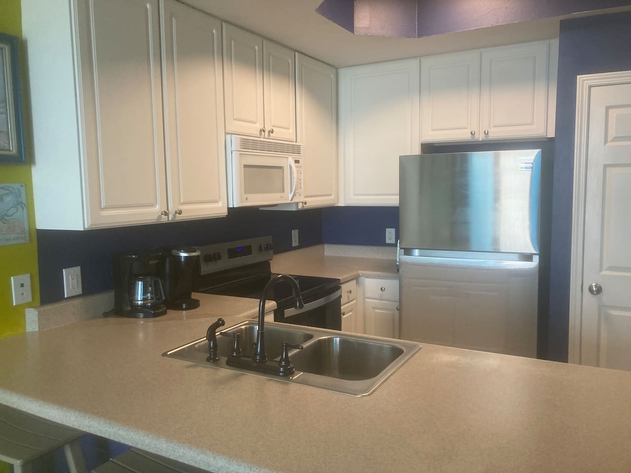 Full Kitchen with everything needed to cook in.