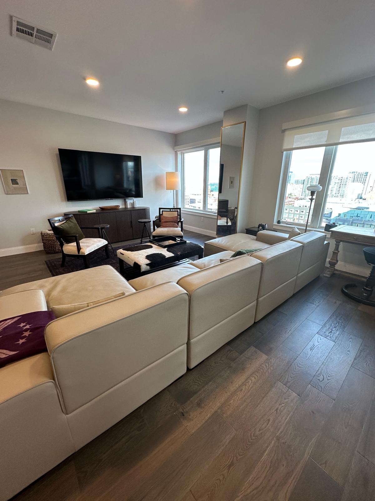 85 Inch TV and Great Seating Area