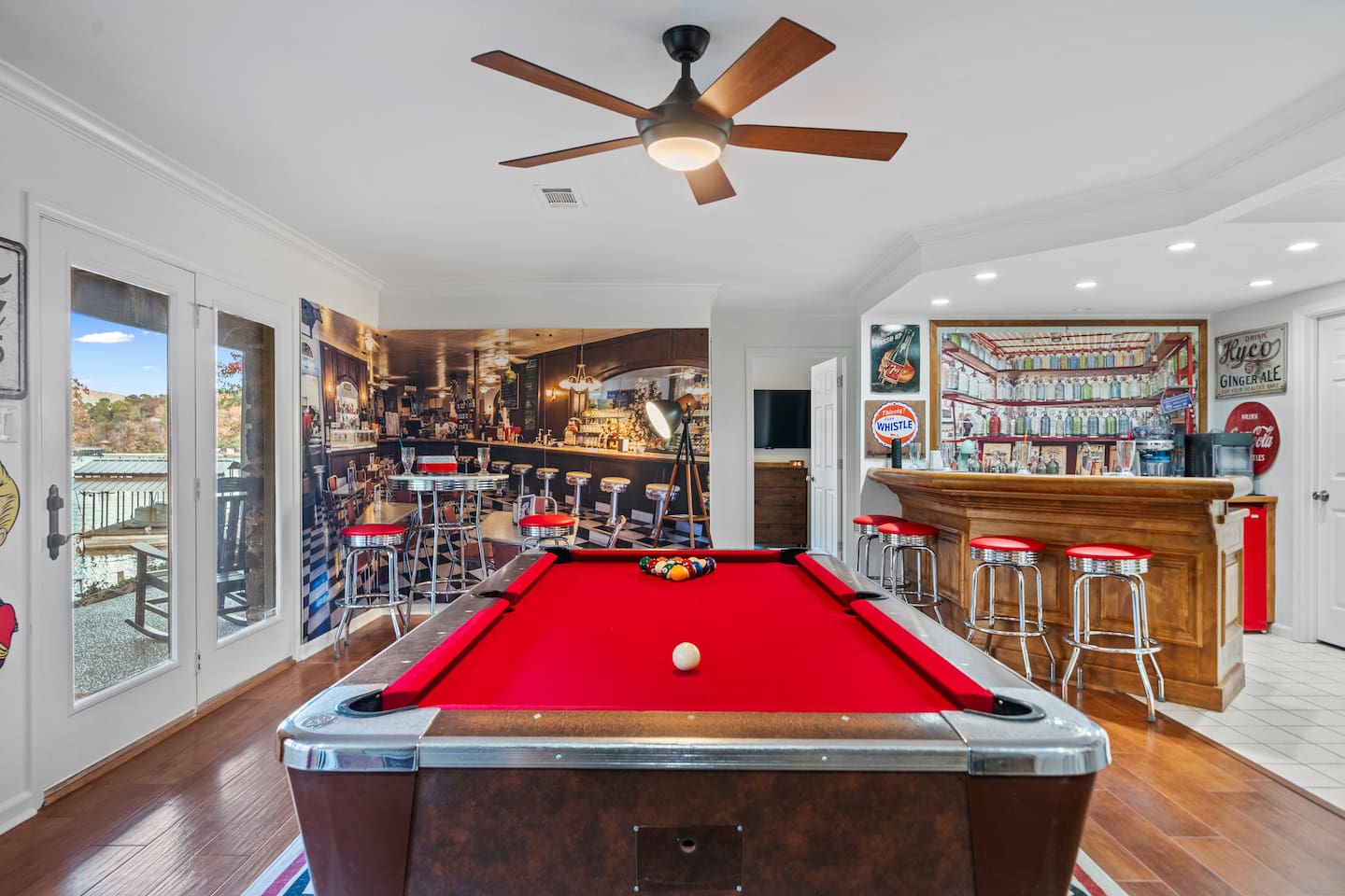 Bar Seating and Pub Table Seating throughout the Space.