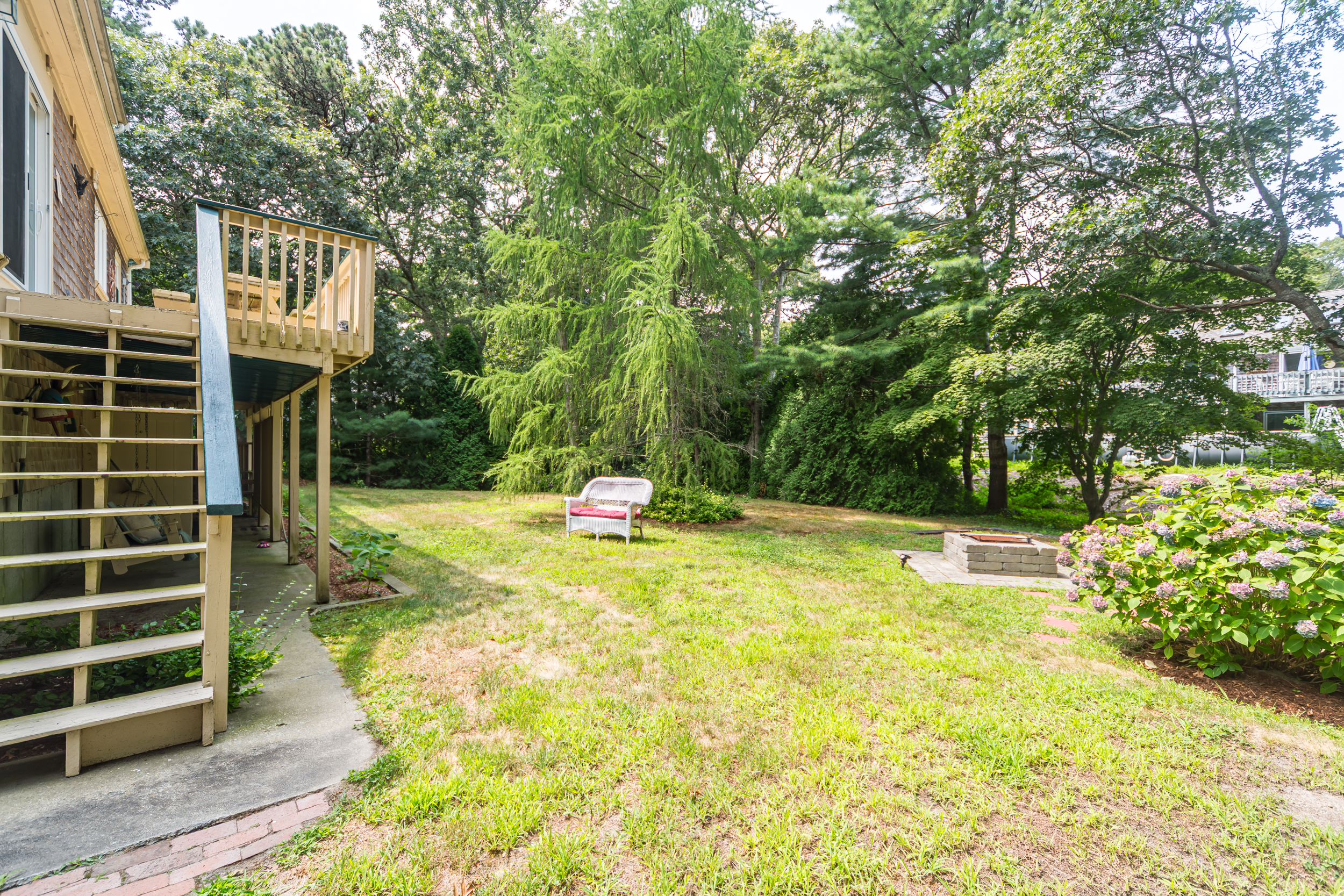 Spacious yard for outdoor fun.